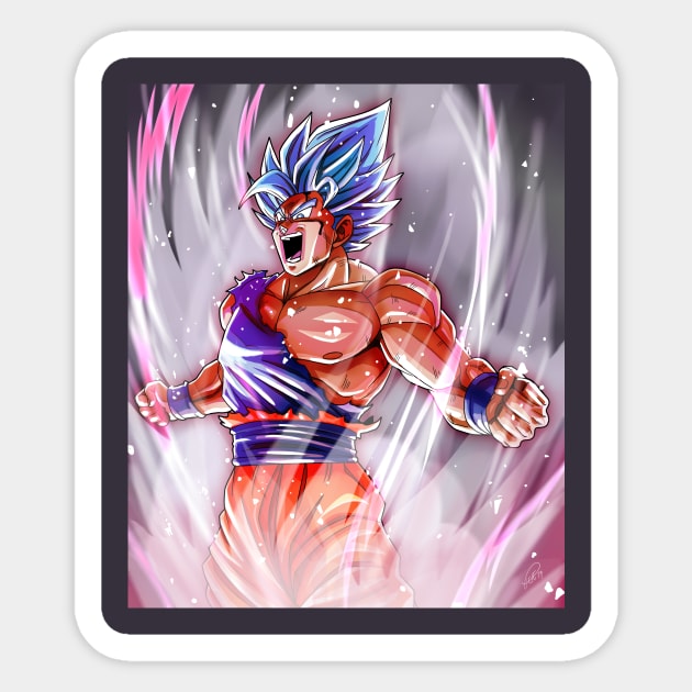 Goku Powers Up Sticker by azureaerrow